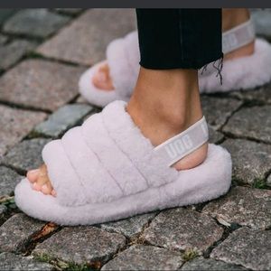 UGG | Shoes | Ugg Seashell Pink Fluff Yeah Slide | Poshmark